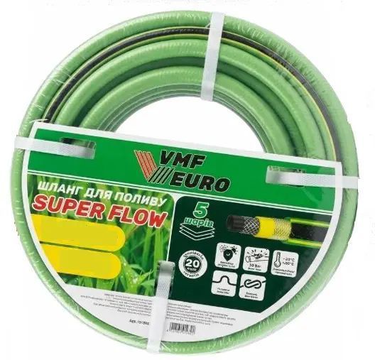 Шланг для поливу 20м 1/2 VMF SUPER Flow (30 bar, 5 шарів) оливковий ШДПВМФ0007 фото