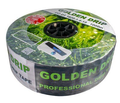 Крапельна стрічка 8 mil крок 15 см бухта 1000 метрів емітерна GOLDEN DRIP КСГД00010 фото